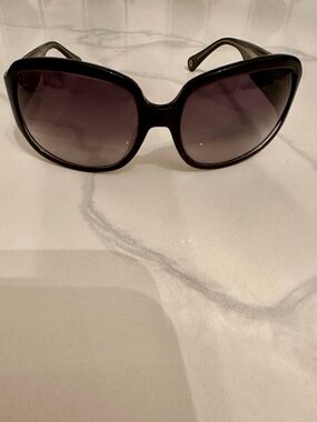 Vintage Coach Y2K Oversized Glam Sunglasses Black Brown Gradient w/Original Case